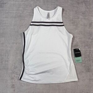 InPhorm Shirt Womens XS White Onyx Black Ruched Tennis Activewear Tank Top